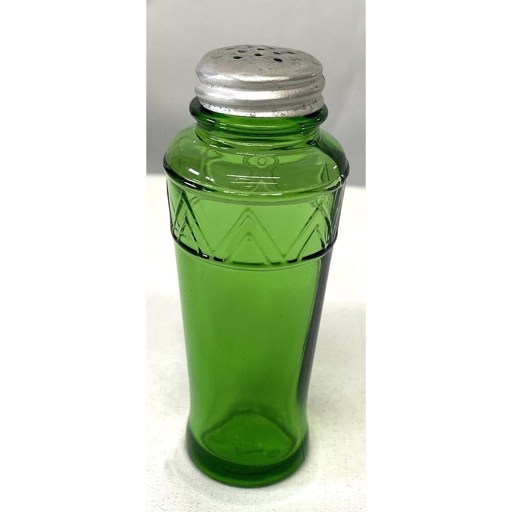 1 Owens Illinois Vintage Emerald Green Depression Glass Salt/Pepper Shaker